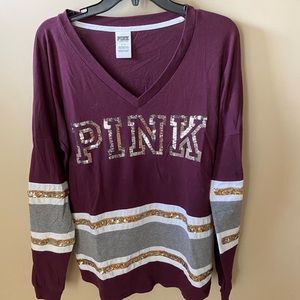 Pink brand long sleeve shirt ! Super casual but cute! Like a hockey shirt length